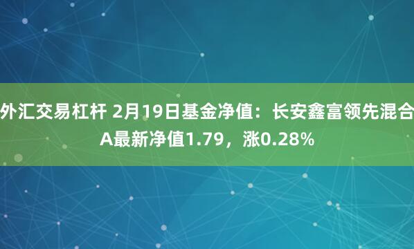 外汇交易杠杆 2月19日基金净值：长安鑫富领先混合A最新净值1.79，涨0.28%