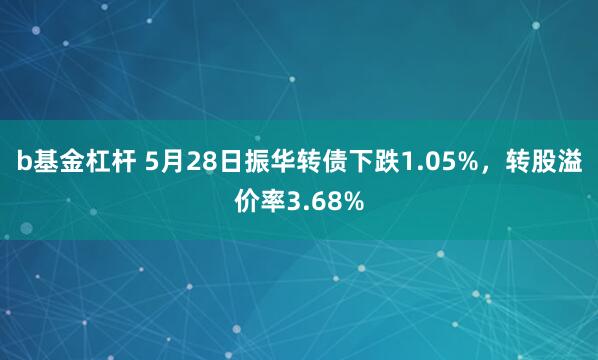 b基金杠杆 5月28日振华转债下跌1.05%，转股溢价率3.68%