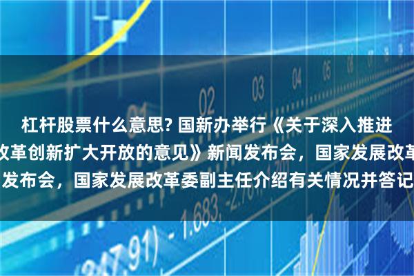 杠杆股票什么意思? 国新办举行《关于深入推进深圳综合改革试点深化改革创新扩大开放的意见》新闻发布会，国家发展改革委副主任介绍有关情况并答记者问
