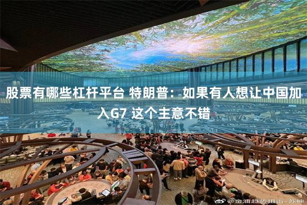股票有哪些杠杆平台 特朗普：如果有人想让中国加入G7 这个主意不错